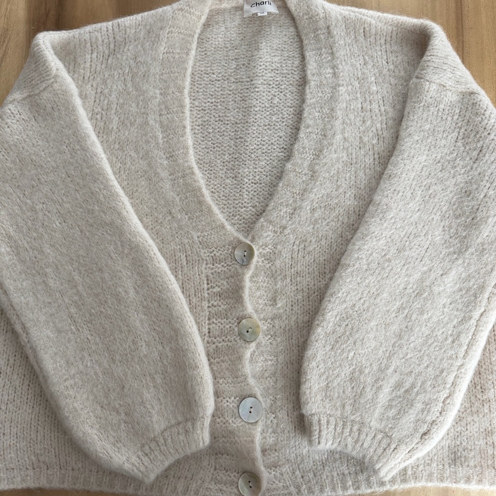 Charli “Ruby Cardigan” in Stone/Cream